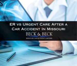 er vs urgent care after a car accident in missouri