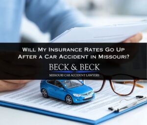 Man reading car insurance documents after a car accident concerned whether his insurance rates will go up because of the accident