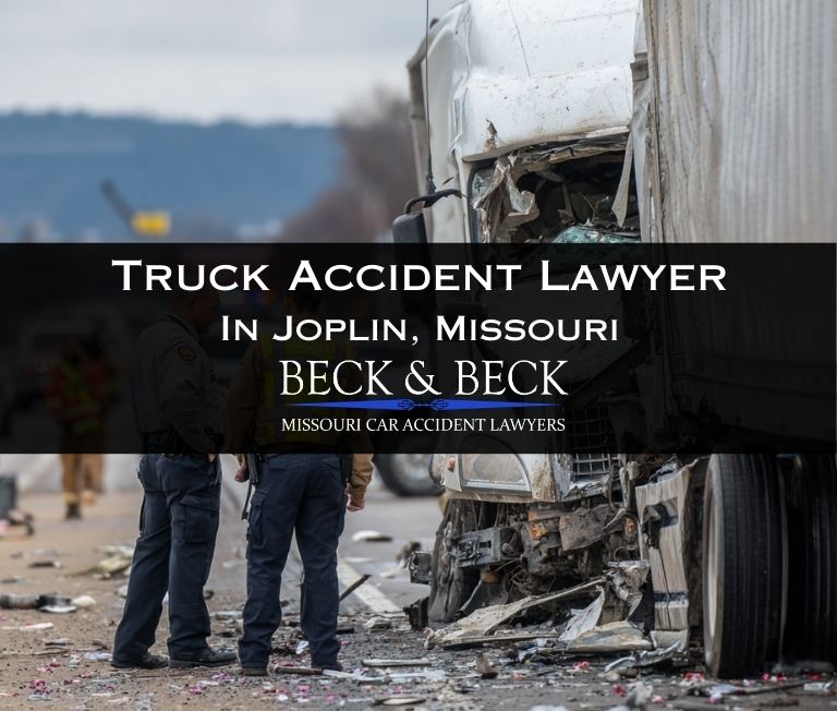 Semi-truck accident on highway in Joplin, Missouri related to a case handled by Beck & Beck Missouri Car Accident Lawyers
