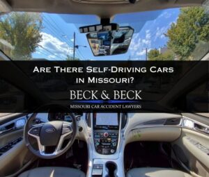 View from inside a self-driving car in St. Louis, Missouri