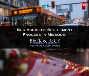 Accident involving a city bus and a pickup truck in an intersection in St. Louis, Missouri illustrating the bus accident settlement process in Missouri
