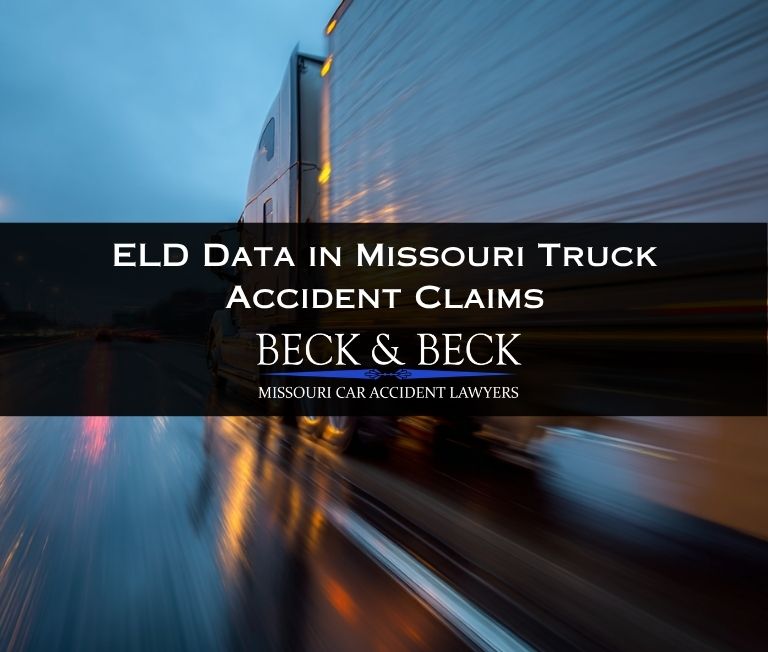 Semi-truck speeding on a highway before an accident in St. Louis illustrating ELD data in Missouri truck accident claims