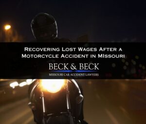 Motorcycle rider speeding at night in Missouri just before a crash that prevented him from working