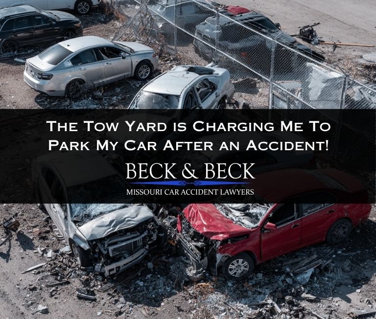 the tow yard is charging me to park my car after an accident in missouri