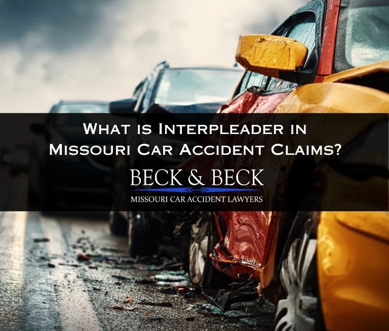 Accident involving multiple cars on a highway in Missouri illustrating the interpleader statute in Missouri