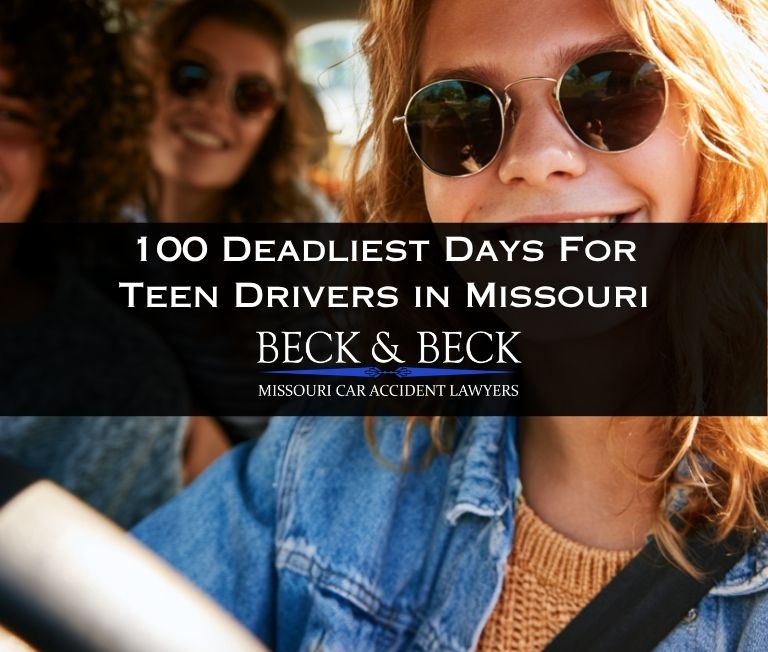 Teen driver with friends in her car in St. Louis, Missouri
