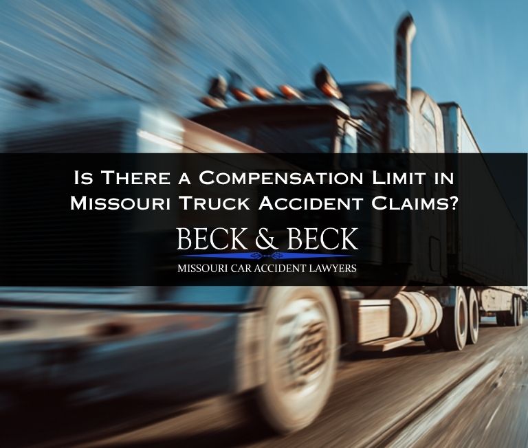 Speeding truck out of control in Missouri illustrating compensation limits in Missouri truck accident claims