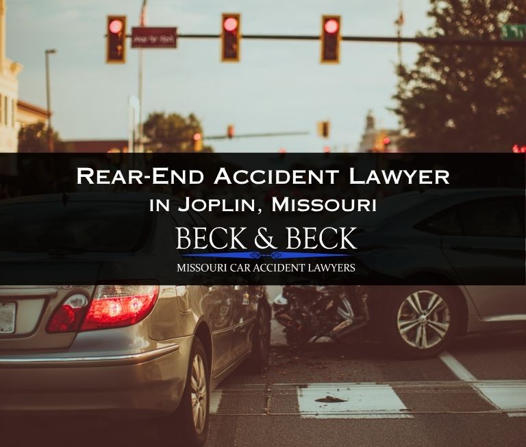 Car crashed into the rear-end of another car at a stop light in Joplin, Missouri