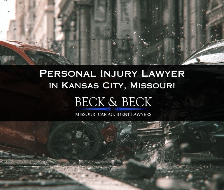 Two cars crashed in downtown Kansas City, Missouri related to a case handled by Beck & Beck Missouri Car Accident Lawyers