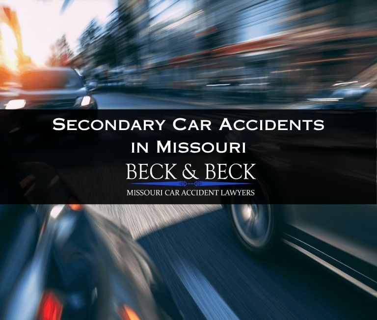 Car swerving to avoid a stopped car in traffic in St. Louis, Missouri