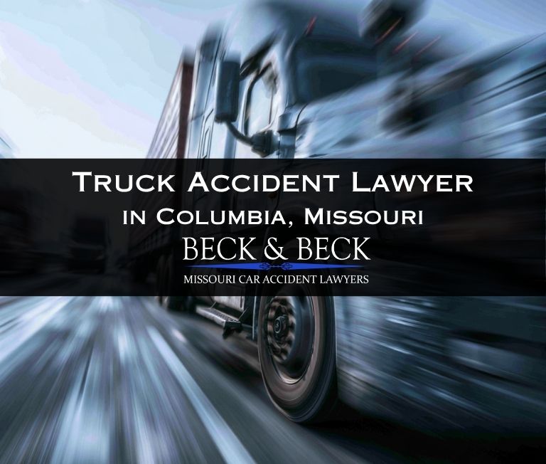 Close up of speeding semi-truck out of control on a highway in Columbia, Missouri