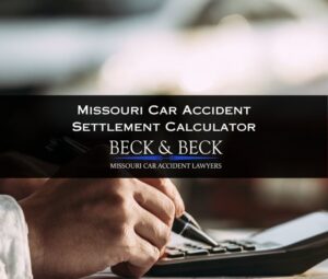 Car crash victim using a Missouri car accident settlement calculator
