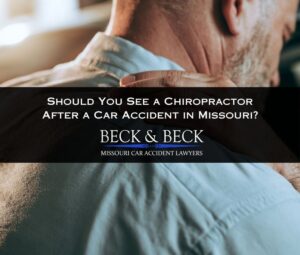 Car crash victim visiting a chiropractor in Missouri