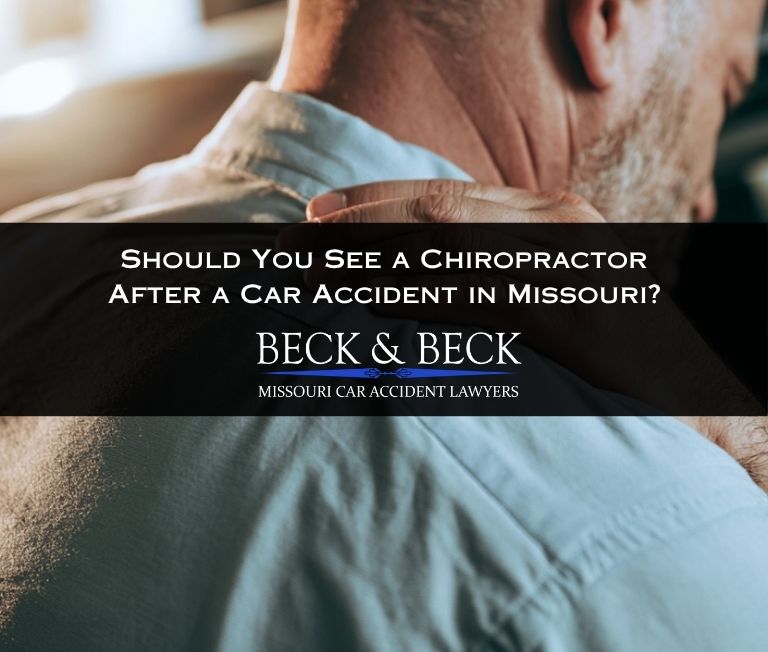 Car crash victim visiting a chiropractor in Missouri