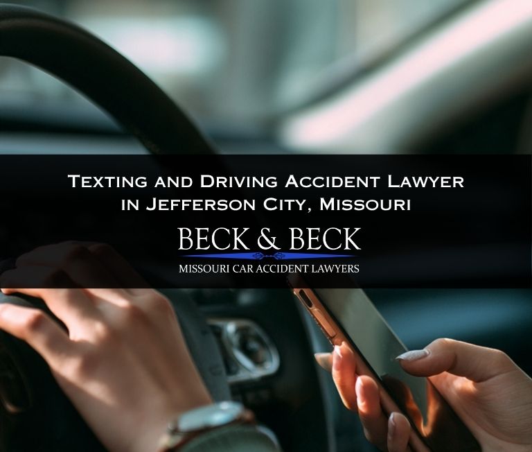 Teen driver texting while driving in Jefferson City, Missouri