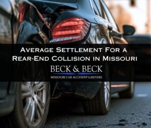 Car crashed into the rear bumper of another car at a stop light in St. Louis, MO