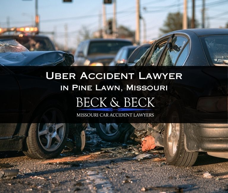 Accident involving an Uber vehicle at an intersection in Pine Lawn, Missouri
